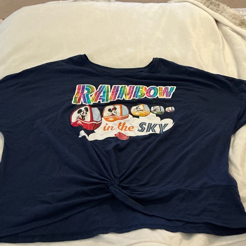 Disney Navy Blue Rainbow Graphic Tee XL